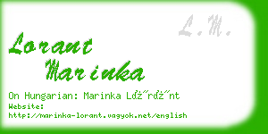 lorant marinka business card